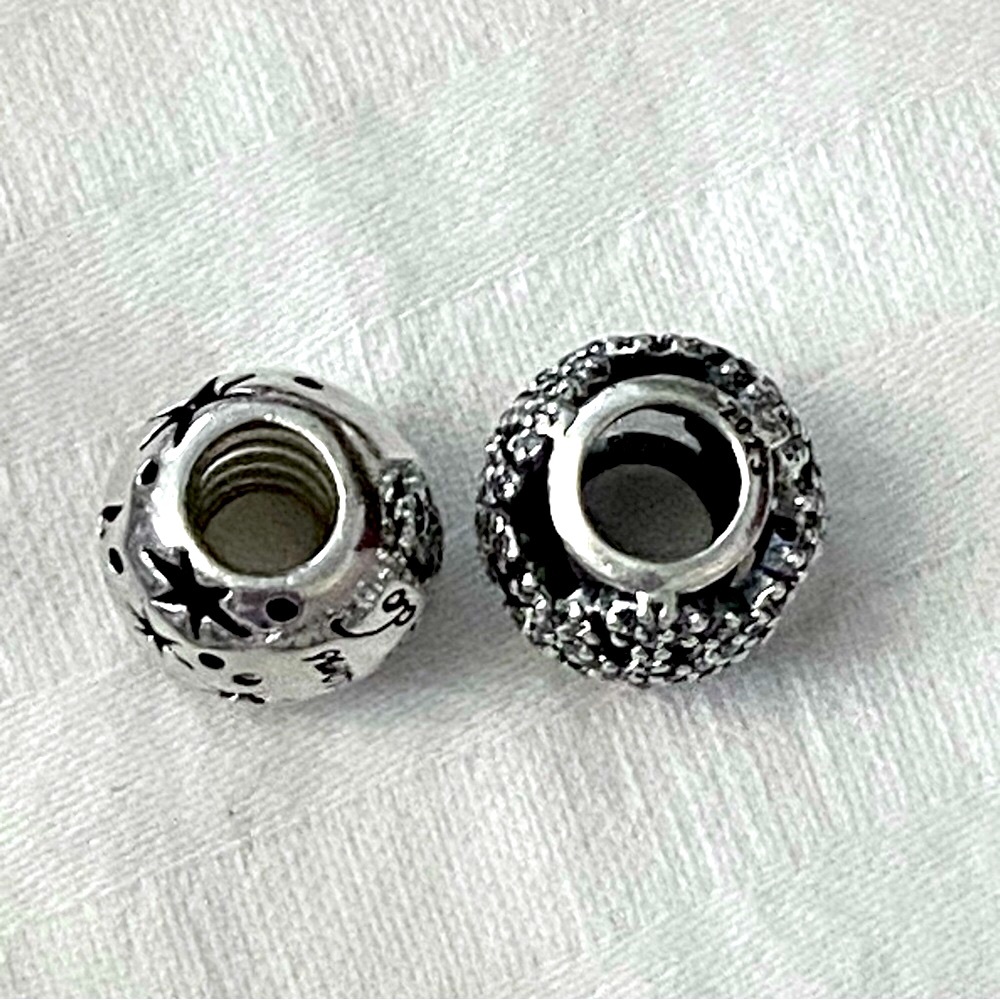 2 Sterling Silver Charms: Disney Dreams and Snowflake for charm bracelets - Picture 9 of 9